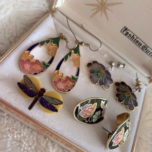 Enamel Vintage earring/Pin lot